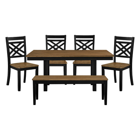 Tyler Black/Brown 65" Dining Room Set by Homelegance at Eve Furniture