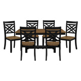 Tyler Black/Brown 65" Dining Room Set by Homelegance at Eve Furniture
