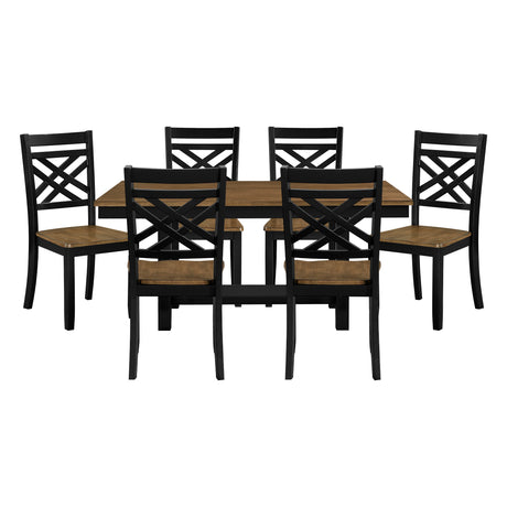 Tyler Black/Brown 65" Dining Room Set by Homelegance at Eve Furniture