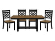 Tyler Brown/Black 5-Piece Dining Room Set by Homelegance at Eve Furniture