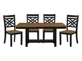 Tyler Brown/Black 5-Piece Dining Room Set by Homelegance at Eve Furniture