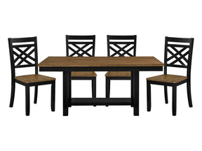 Tyler Brown/Black 5-Piece Dining Room Set by Homelegance at Eve Furniture