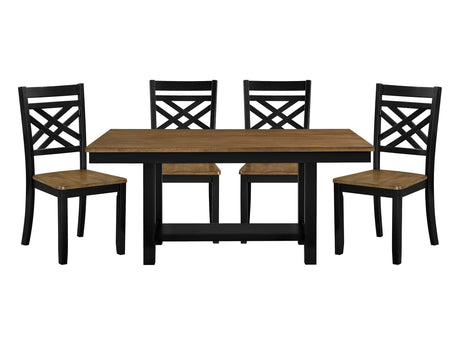 Tyler Brown/Black 5-Piece Dining Room Set by Homelegance at Eve Furniture