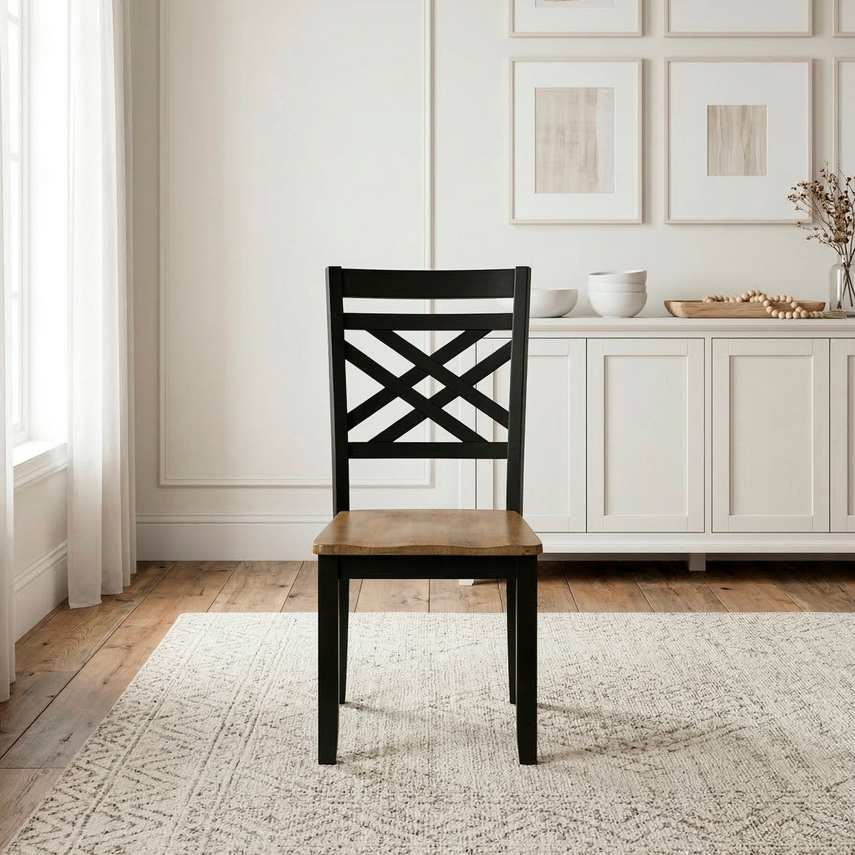 Tyler Brown/Black Side Chair, Set of 2 by Homelegance at Eve Furniture