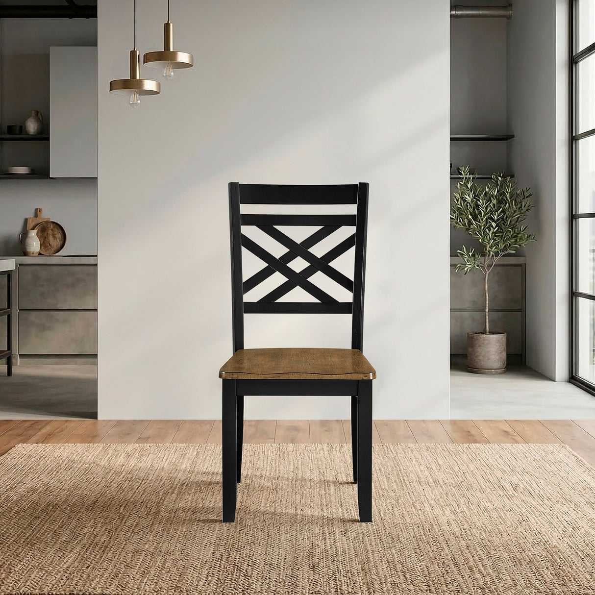 Tyler Brown/Black Side Chair, Set of 2 by Homelegance at Eve Furniture