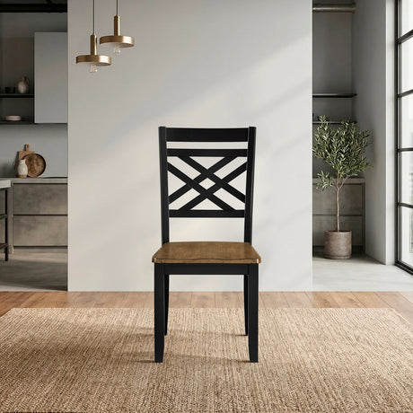 Tyler Brown/Black Side Chair, Set of 2 by Homelegance at Eve Furniture