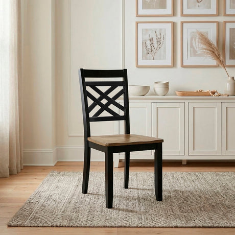Tyler Brown/Black Side Chair, Set of 2 by Homelegance at Eve Furniture