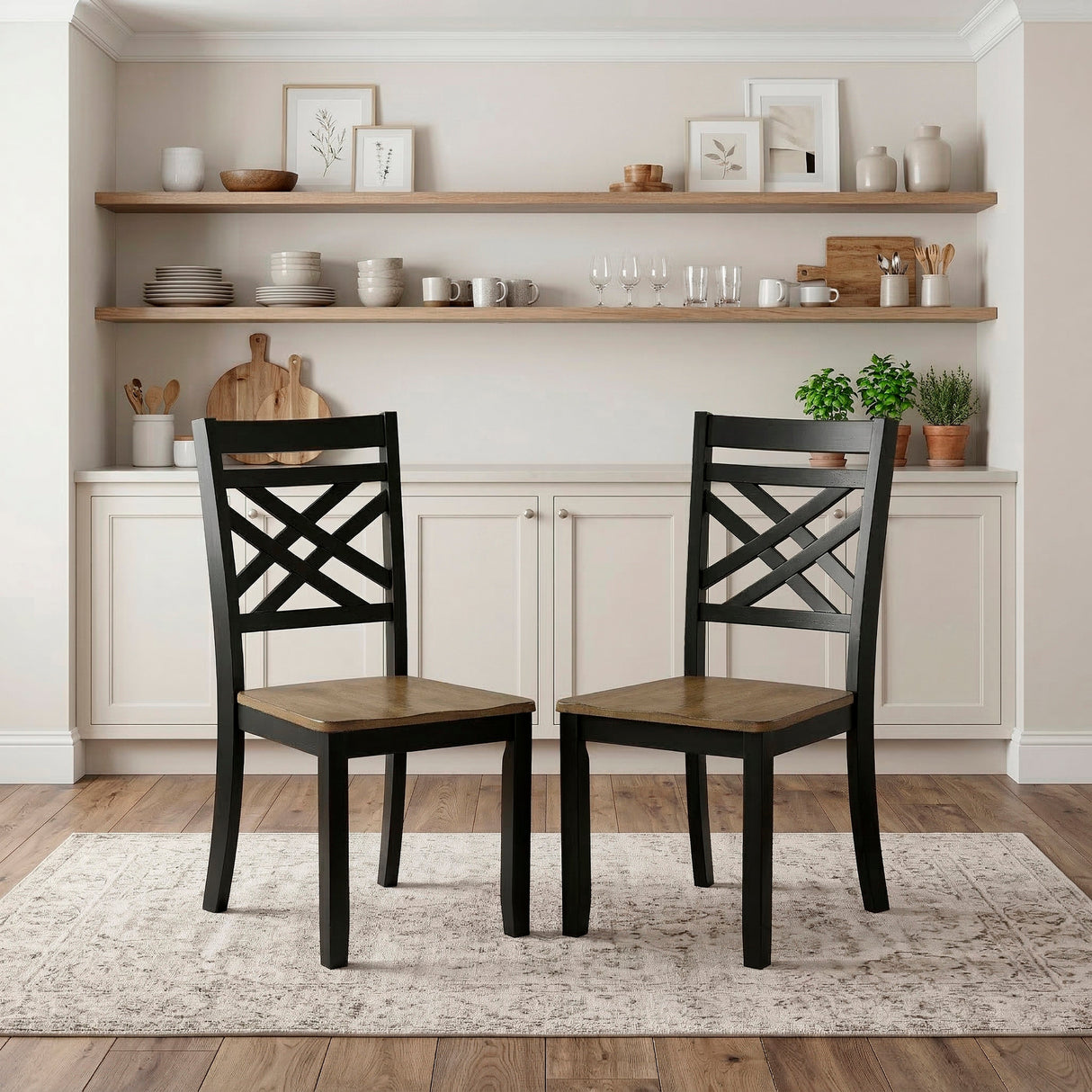 Tyler Brown/Black Side Chair, Set of 2 by Homelegance at Eve Furniture