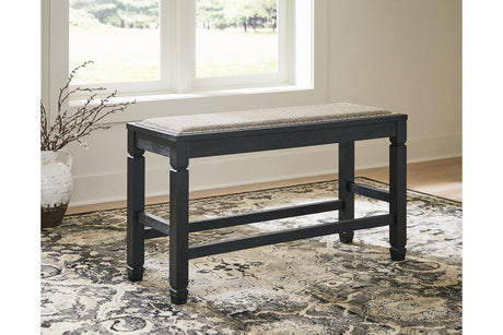 Tyler Creek Antique Black Counter Height Bench by Ashley at Eve Furniture