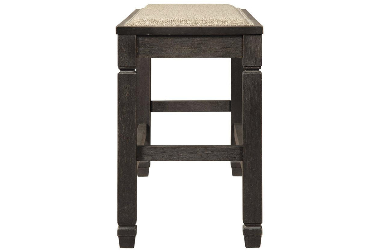Tyler Creek Antique Black Counter Height Bench by Ashley at Eve Furniture