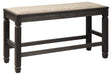 Tyler Creek Antique Black Counter Height Bench by Ashley at Eve Furniture