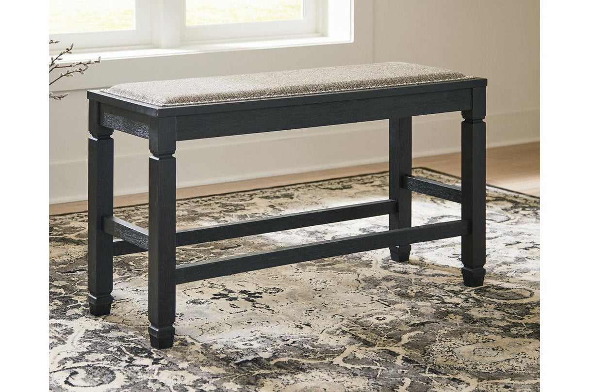 Tyler Creek Antique Black Counter Height Bench by Ashley at Eve Furniture