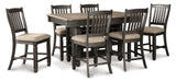 Tyler Creek Black and Gray Rectangular Counter Height Dining Room Set by Ashley at Eve Furniture