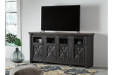 Tyler Creek Black/Gray 74" TV Stand by Ashley at Eve Furniture