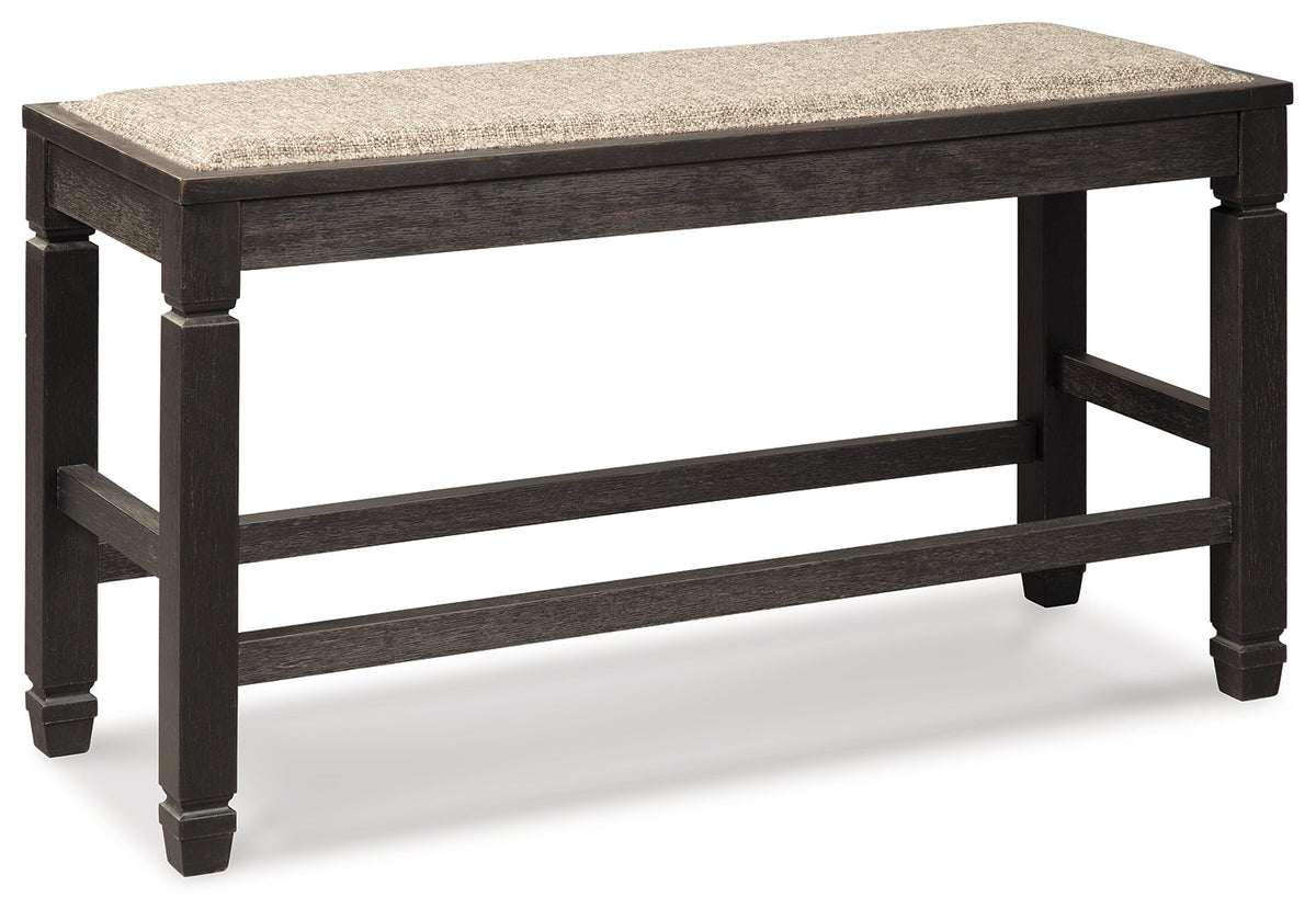 Tyler Creek Black/Gray Counter Height Dining Table and 4 Barstools and Bench by Ashley at Eve Furniture