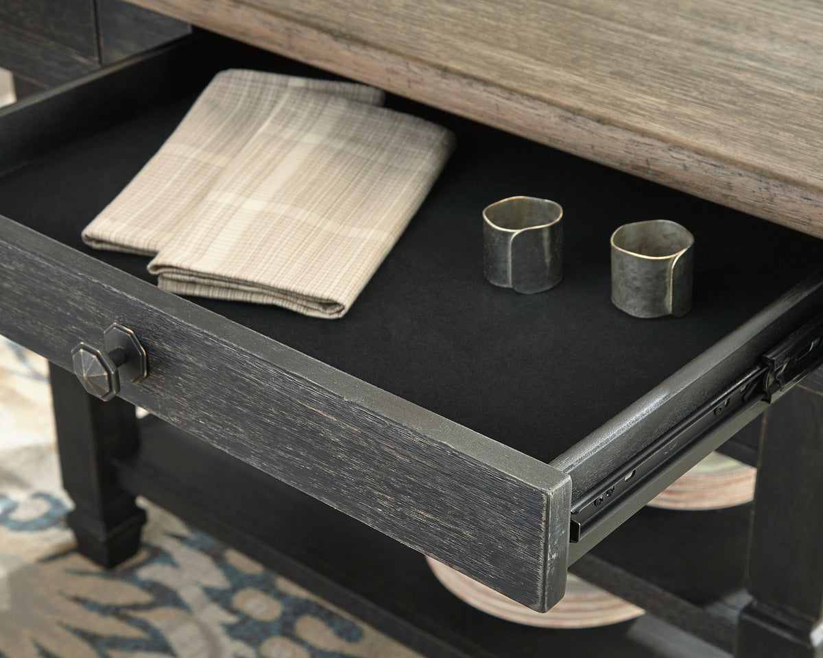 Tyler Creek Black/Gray Counter Height Dining Table and 4 Barstools and Bench by Ashley at Eve Furniture