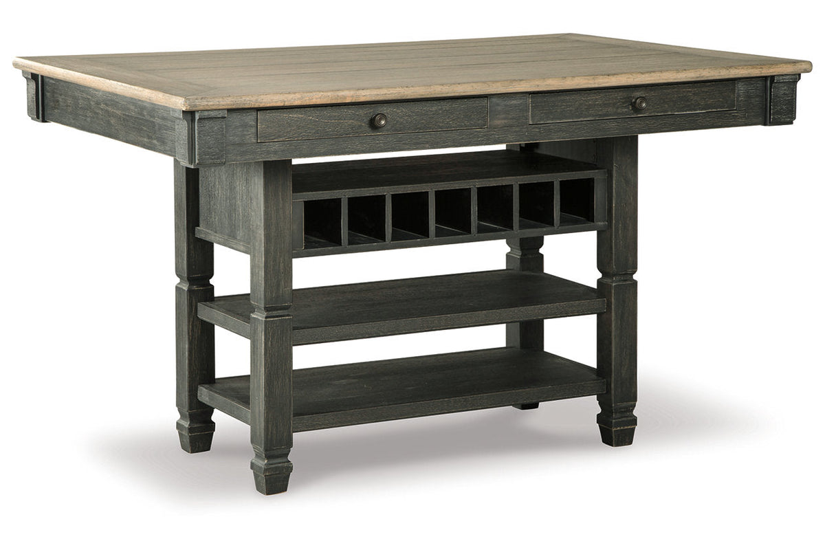 Tyler Creek Black/Gray Counter Height Dining Table and 4 Barstools and Bench by Ashley at Eve Furniture