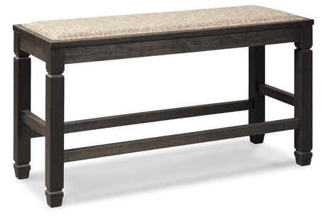 Tyler Creek Black/Gray Counter Height Dining Table and 4 Barstools and Bench by Ashley at Eve Furniture
