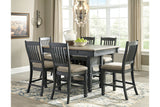 Tyler Creek Black/Gray Counter Height Dining Table and 6 Barstools by Ashley at Eve Furniture