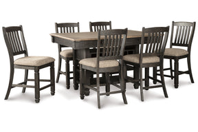 Tyler Creek Black/Gray Counter Height Dining Table and 6 Barstools by Ashley at Eve Furniture