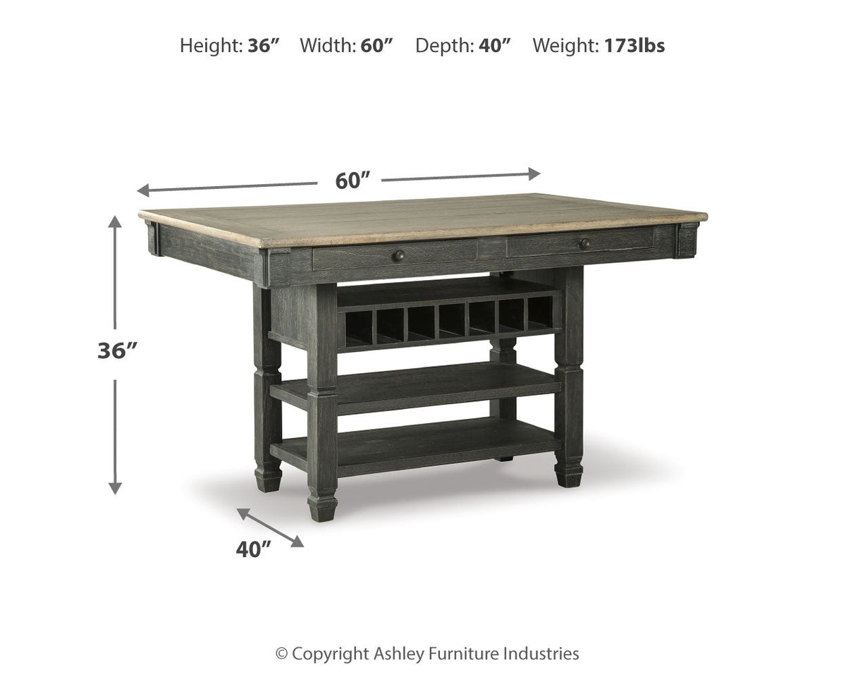 Tyler Creek Black/Gray Counter Height Dining Table with 4 Barstools by Ashley at Eve Furniture