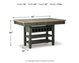 Tyler Creek Black/Gray Counter Height Dining Table with 4 Barstools by Ashley at Eve Furniture