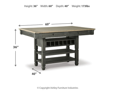 Tyler Creek Black/Gray Counter Height Dining Table with 4 Barstools by Ashley at Eve Furniture
