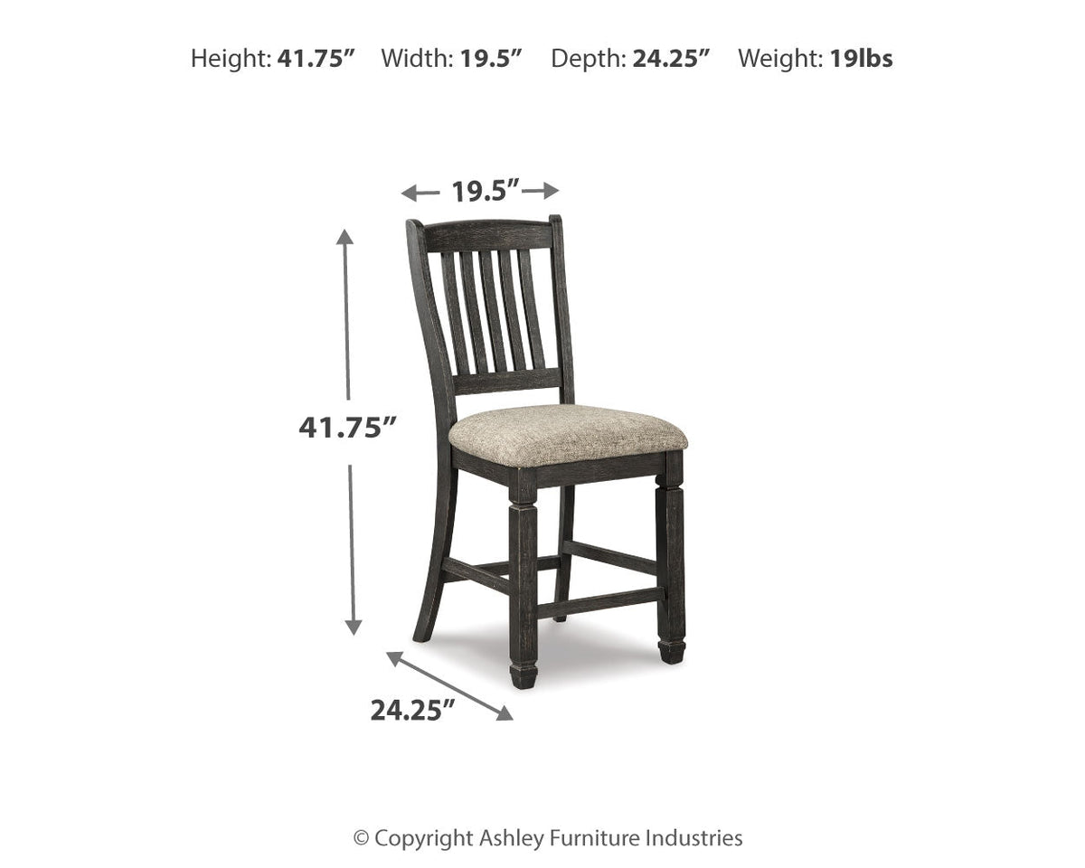 Tyler Creek Black/Gray Counter Height Dining Table with 4 Barstools by Ashley at Eve Furniture