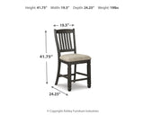Tyler Creek Black/Gray Counter Height Dining Table with 4 Barstools by Ashley at Eve Furniture