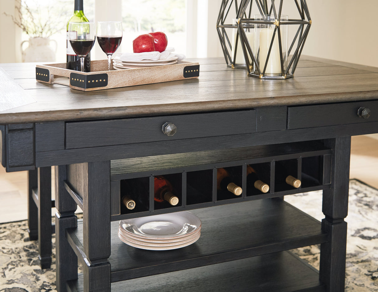 Tyler Creek Black/Gray Counter Height Dining Table with 4 Barstools by Ashley at Eve Furniture