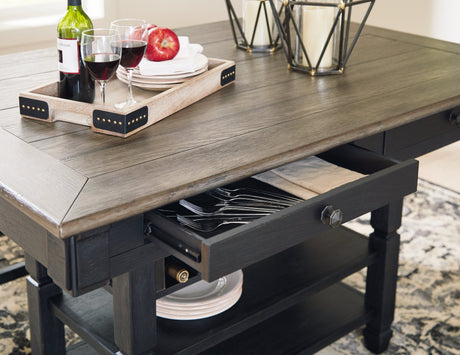 Tyler Creek Black/Gray Counter Height Dining Table with 4 Barstools by Ashley at Eve Furniture