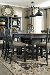 Tyler Creek Black/Gray Counter Height Dining Table with 4 Barstools by Ashley at Eve Furniture