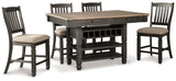 Tyler Creek Black/Gray Counter Height Dining Table with 4 Barstools by Ashley at Eve Furniture