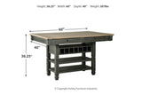 Tyler Creek Black/Gray Counter Height Dining Table with 4 Barstools by Ashley at Eve Furniture