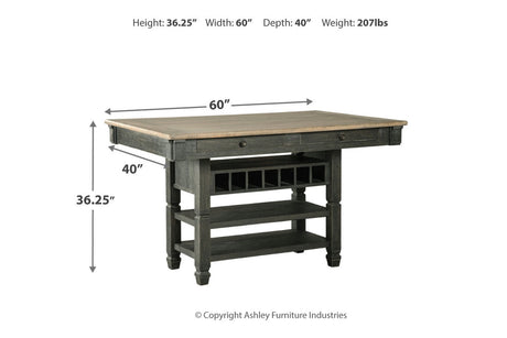 Tyler Creek Black/Gray Counter Height Dining Table with 4 Barstools by Ashley at Eve Furniture