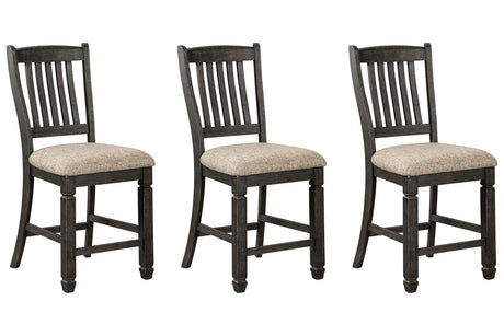 Tyler Creek Black/Gray Counter Height Dining Table with 4 Barstools by Ashley at Eve Furniture