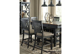 Tyler Creek Black/Gray Counter Height Dining Table with 4 Barstools by Ashley at Eve Furniture