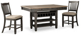 Tyler Creek Black/Gray Counter Height Dining Table with 4 Barstools by Ashley at Eve Furniture
