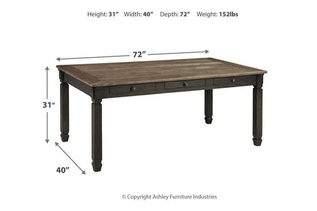 Tyler Creek Black/Gray Dining Table by Ashley at Eve Furniture