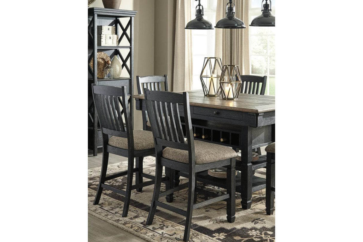 Tyler Creek Black/Grayish Brown Counter Height Barstool, Set of 2 by Ashley at Eve Furniture