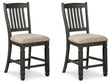 Tyler Creek Black/Grayish Brown Counter Height Barstool, Set of 2 by Ashley at Eve Furniture