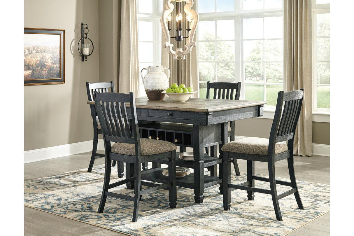Tyler Creek Black/Grayish Brown Counter Height Barstool, Set of 2 by Ashley at Eve Furniture