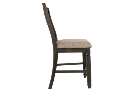 Tyler Creek Black/Grayish Brown Counter Height Barstool, Set of 2 by Ashley at Eve Furniture