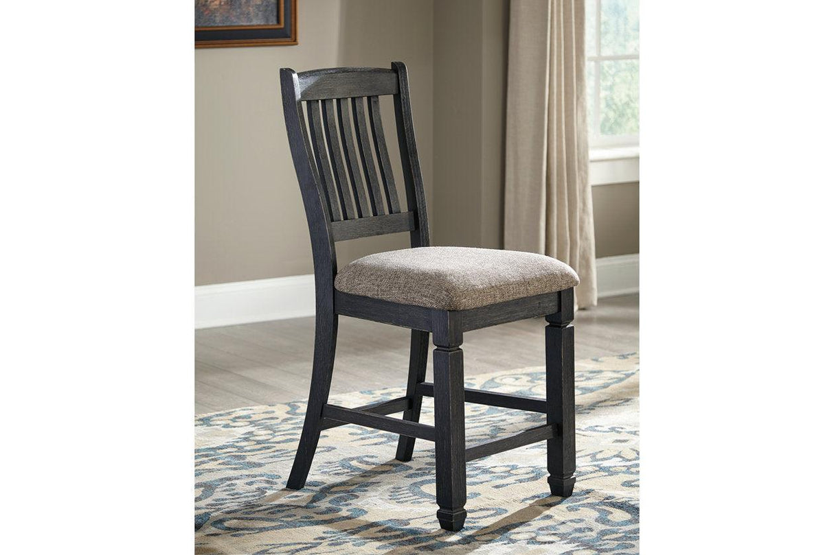Tyler Creek Black/Grayish Brown Counter Height Barstool, Set of 2 by Ashley at Eve Furniture