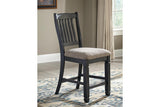 Tyler Creek Black/Grayish Brown Counter Height Barstool, Set of 2 by Ashley at Eve Furniture
