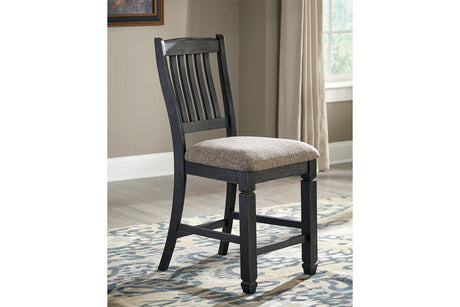 Tyler Creek Black/Grayish Brown Counter Height Barstool, Set of 2 by Ashley at Eve Furniture