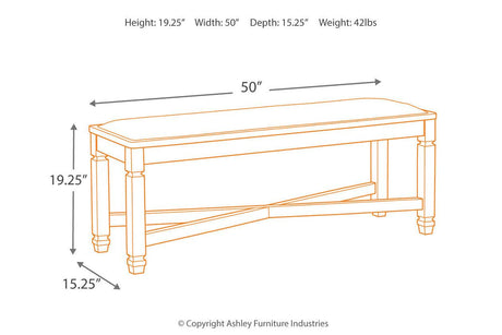 Tyler Creek Black/Grayish Brown Dining Bench by Ashley at Eve Furniture