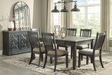 Tyler Creek Black/Grayish Brown Rectangular Dining Set by Ashley at Eve Furniture