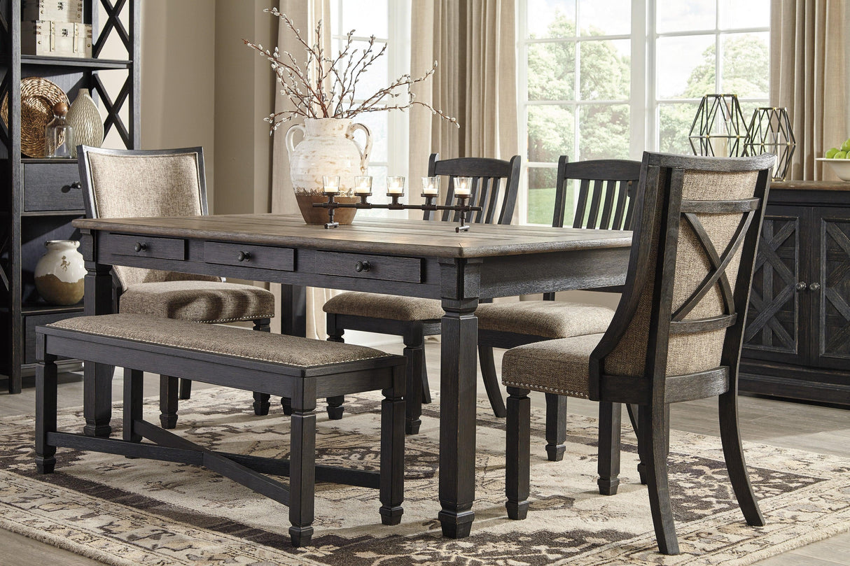 Tyler Creek Black/Grayish Brown Rectangular Dining Set by Ashley at Eve Furniture