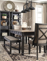 Tyler Creek Black/Grayish Brown Rectangular Dining Set by Ashley at Eve Furniture